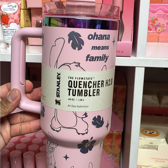 Stanley Other - Stanley Pink Quencher H2.0 Tumbler with Floral Design Lilo y Stitch